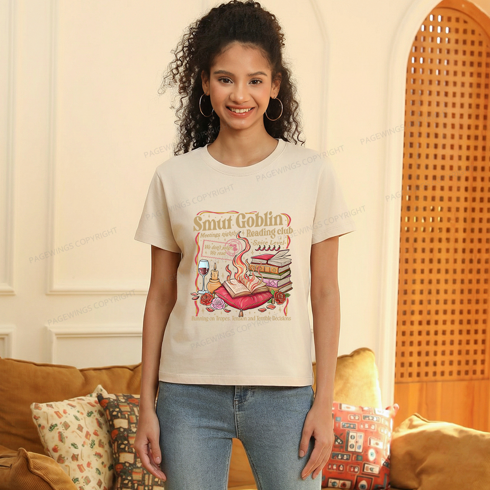 Pagewings Smut Goblin Dark Romance Bookish Women's Washed T-shirt