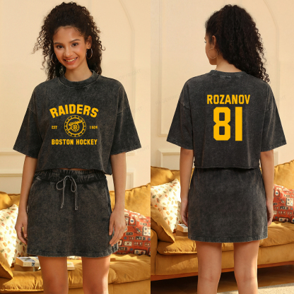 Pagewings Romance Novel Lover Women's Washed Cropped T-shirt