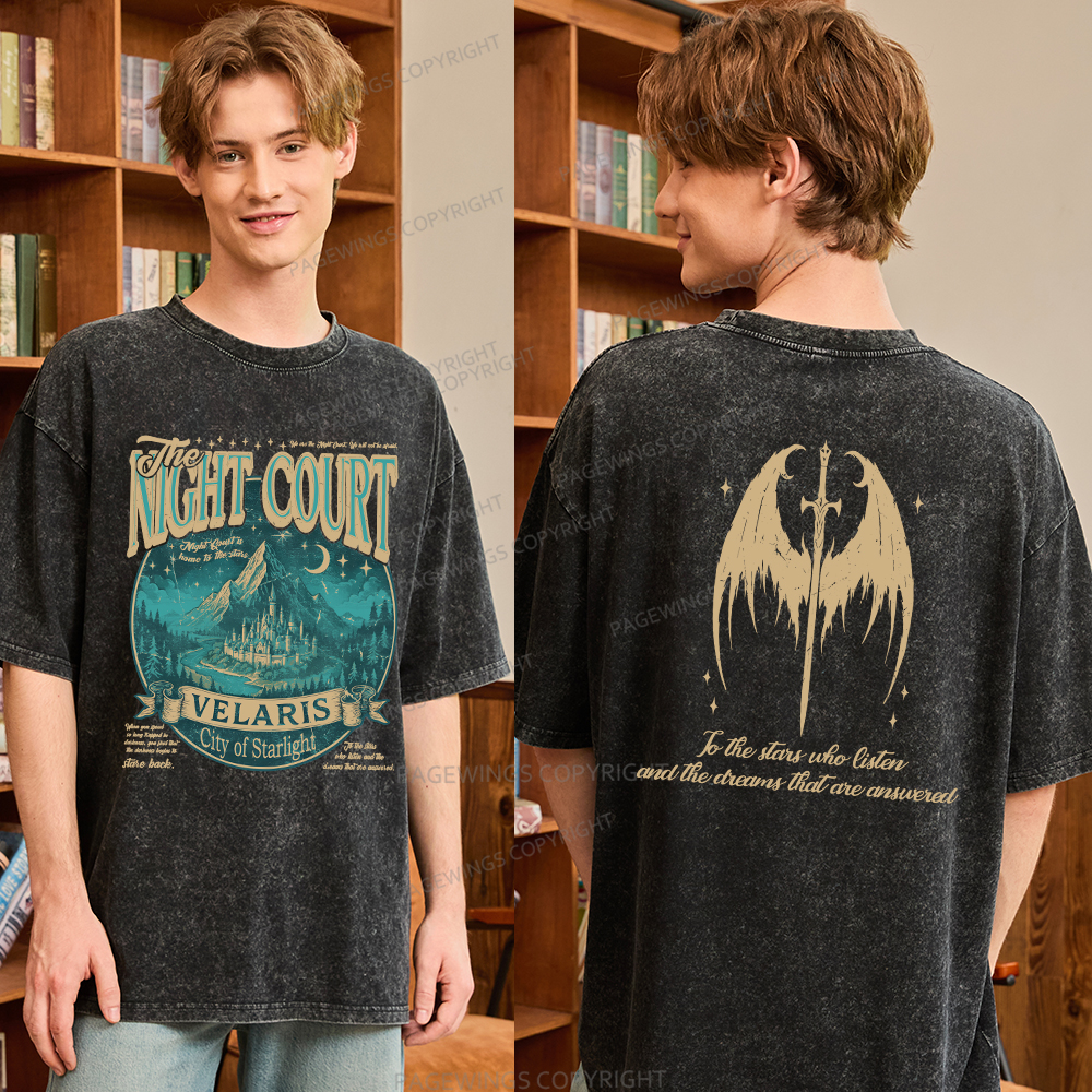 Pagewings Vintage Fantasy Unisex Washed T-shirt