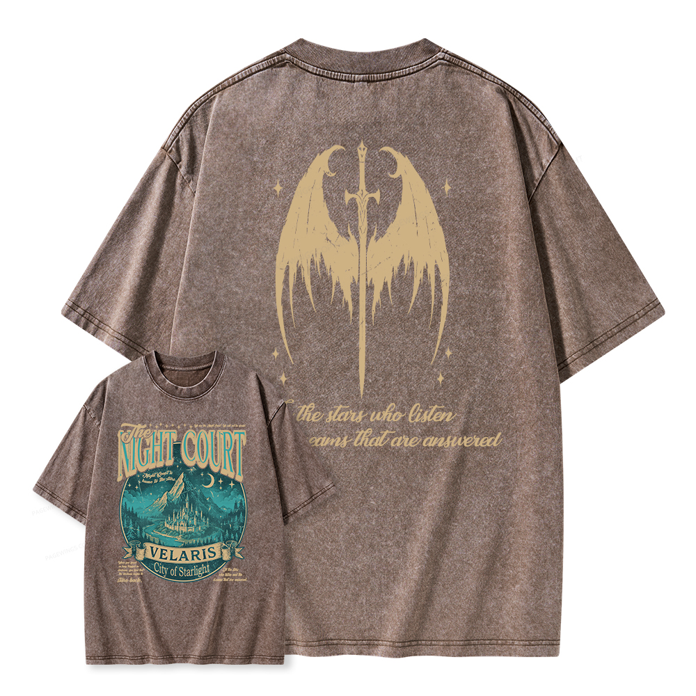 Pagewings Vintage Fantasy Unisex Washed T-shirt