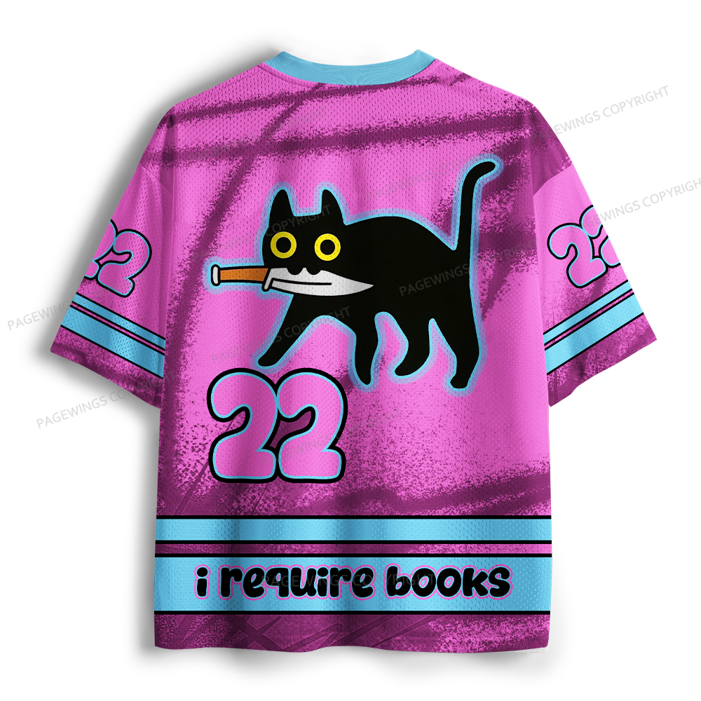 Pagewings I Require Books Unisex Mesh Jersey