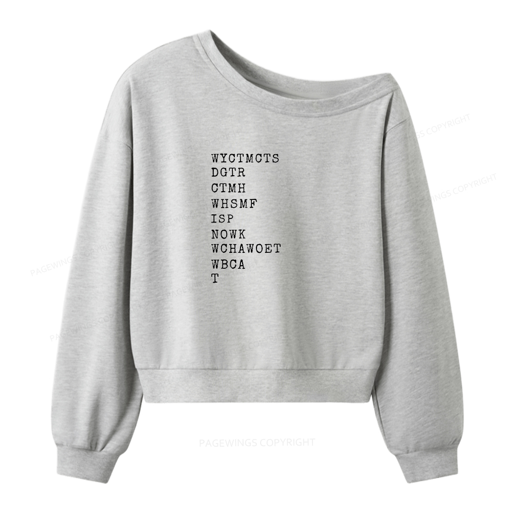 Pagewings Will You Come To My Cottage Women Off Shoulder Sweatshirt
