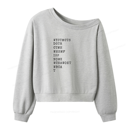 Pagewings Will You Come To My Cottage Women Off Shoulder Sweatshirt