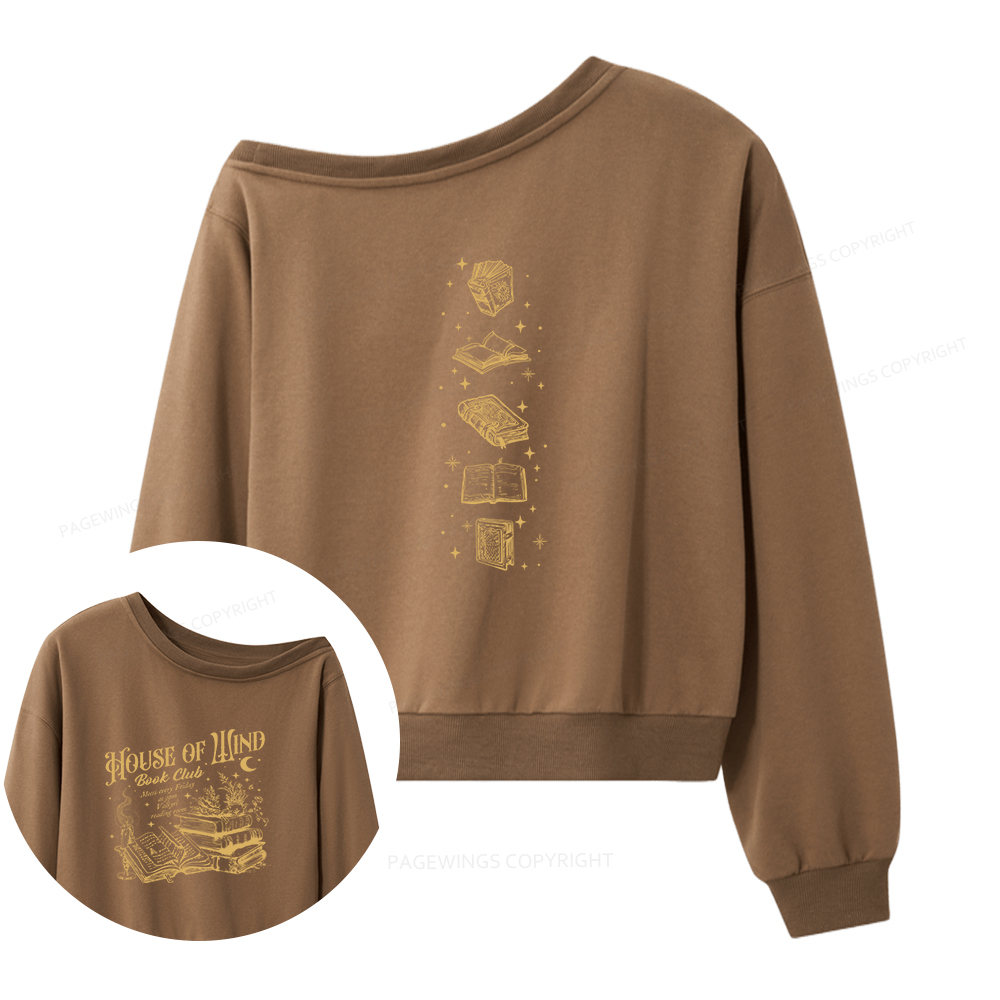 Pagewings House Of Wind Book Club Women Off Shoulder Sweatshirt