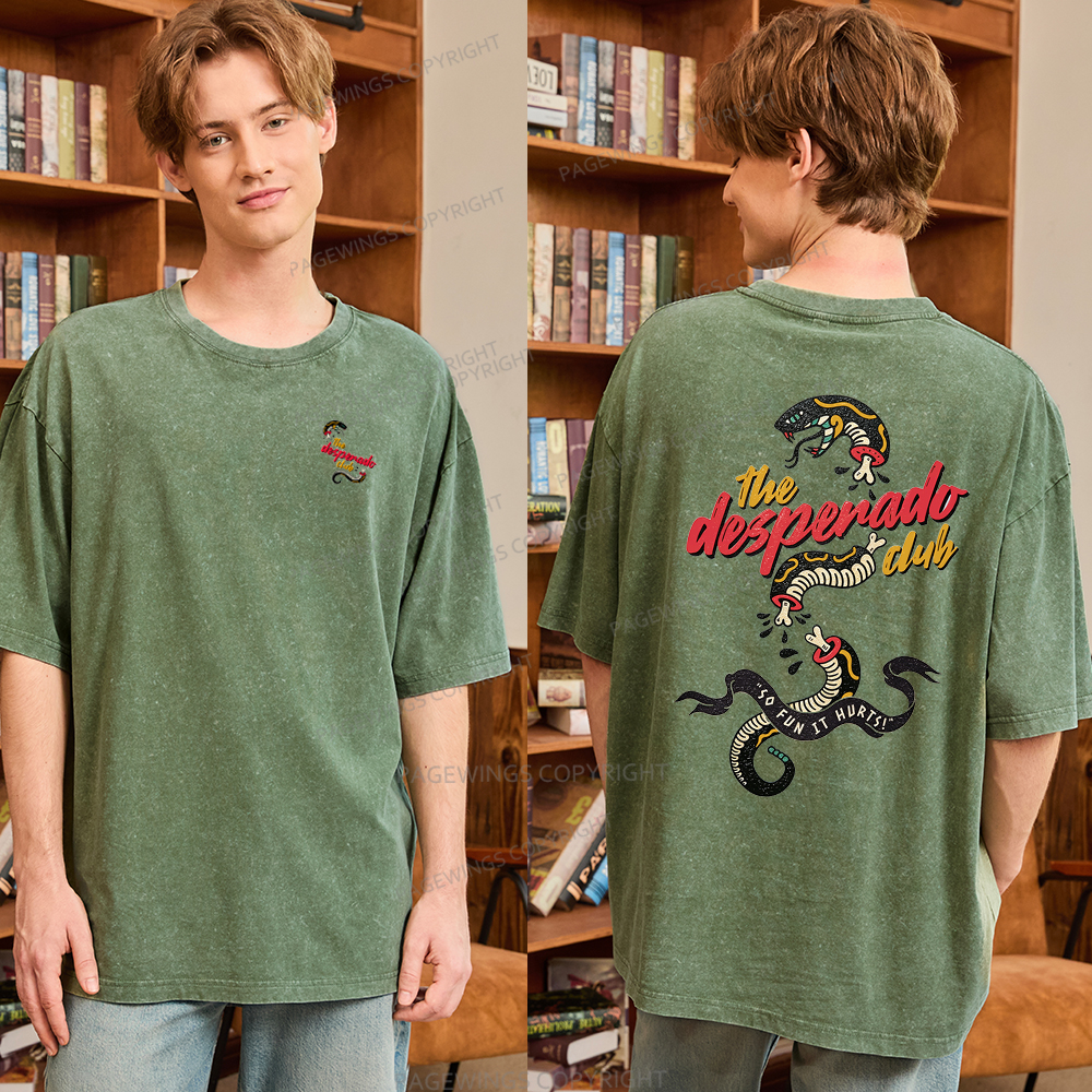 Pagewings The Desperado Club Unisex Washed T-shirt