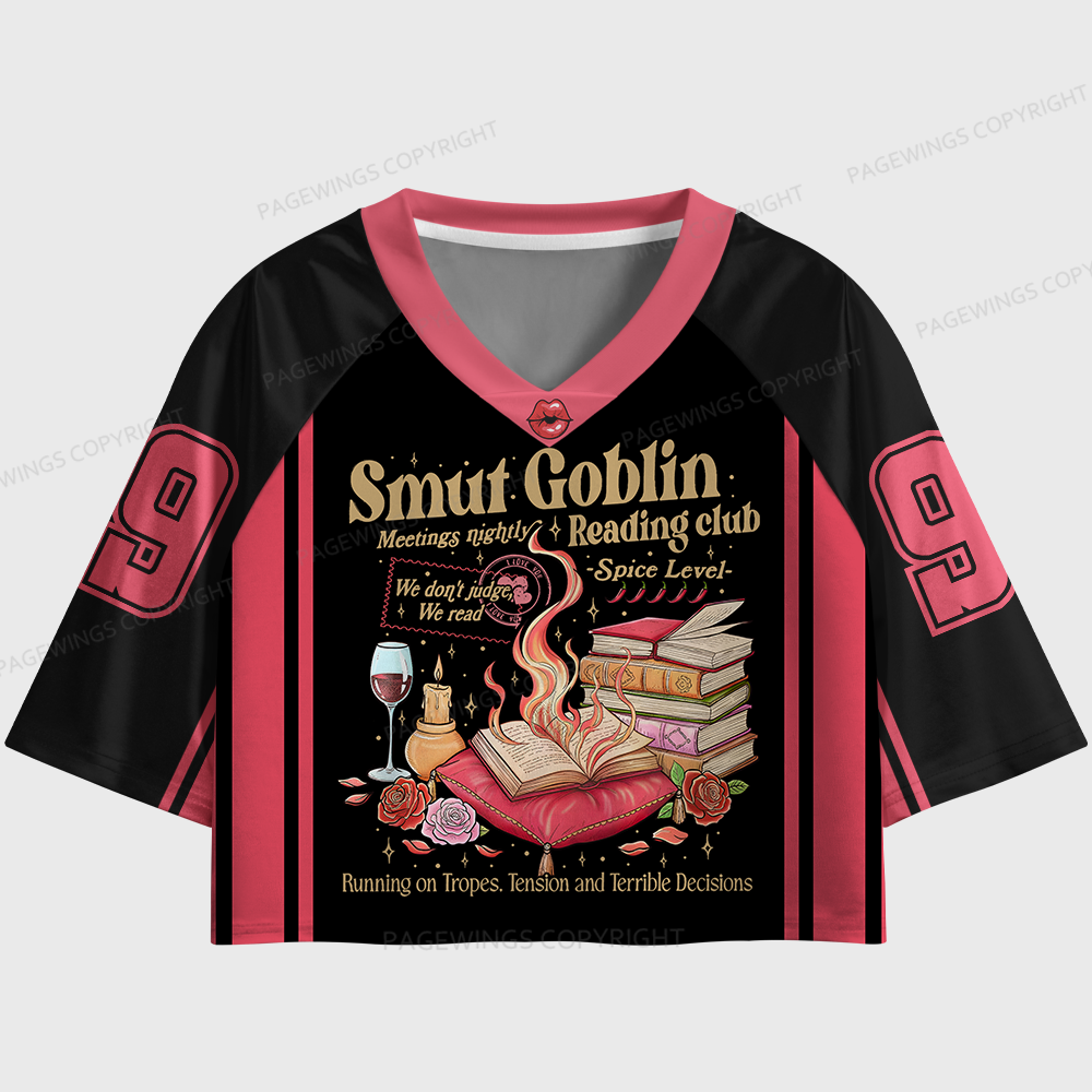 Pagewings Smut Goblin Reading Club Women's Cropped Jersey
