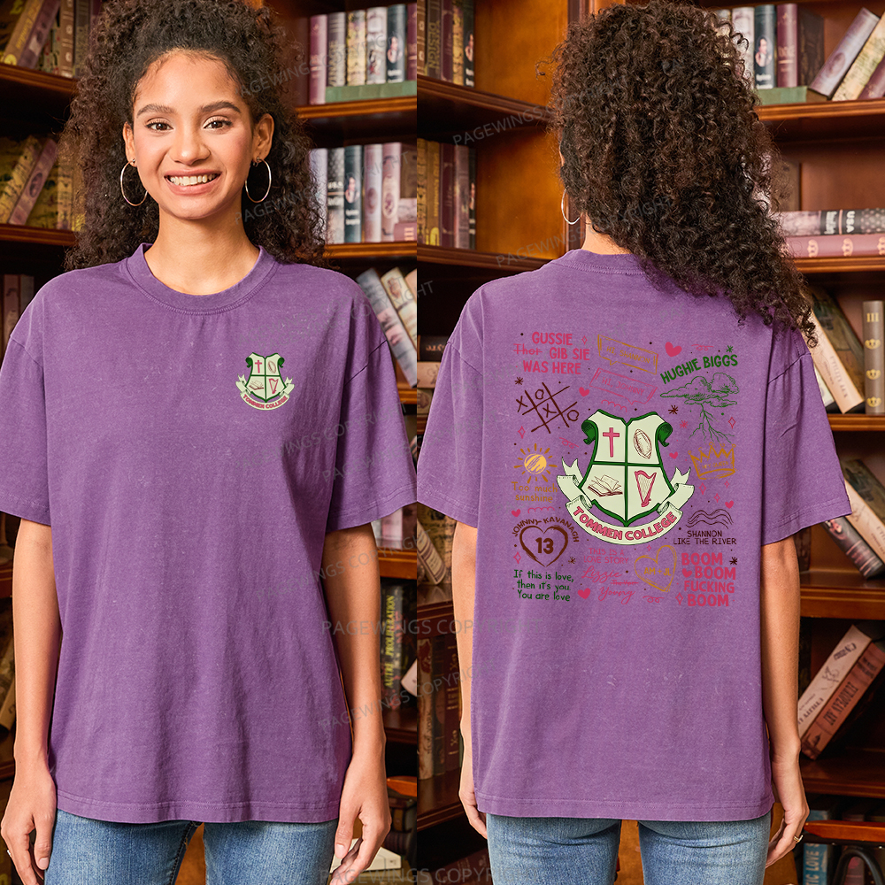 Pagewings Romance Novel Lover Unisex Washed T-shirt