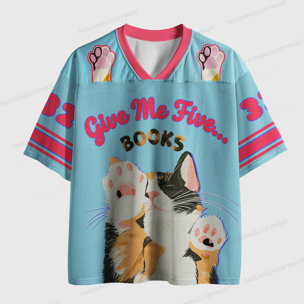 Pagewings Give Me Five Books Unisex Mesh Jersey