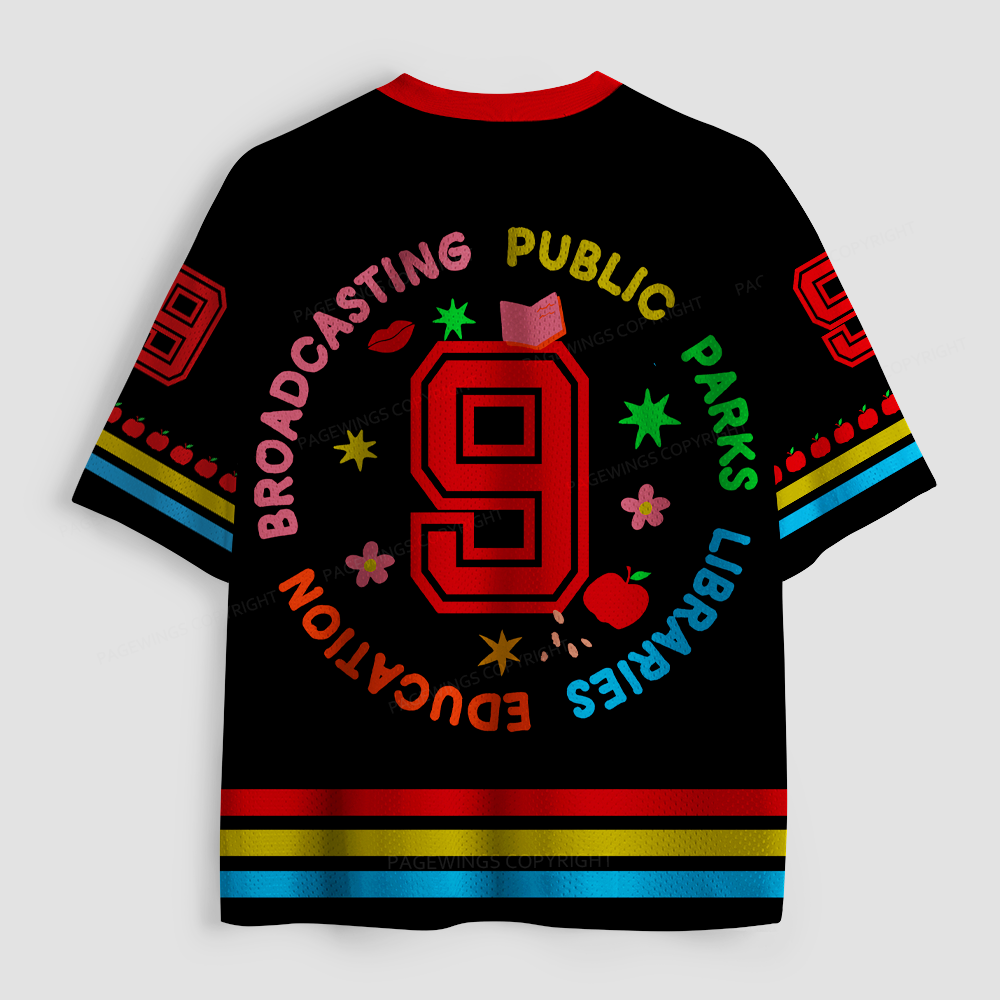 Pagewings Broadcasting Education Public Parks Libraries Unisex Mesh Jersey