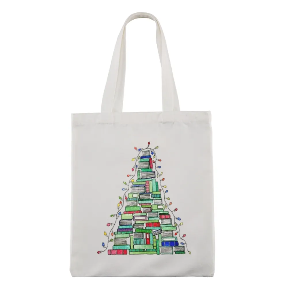 Pagewings Christmas Book Tree Lovers Gift Tote Bag