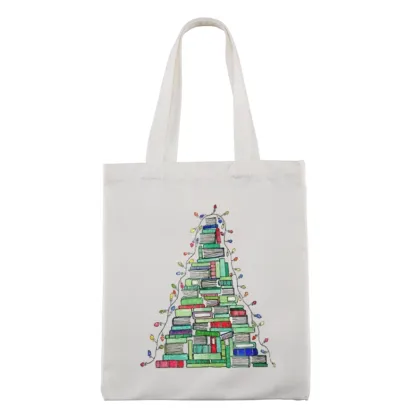 Pagewings Christmas Book Tree Lovers Gift Tote Bag