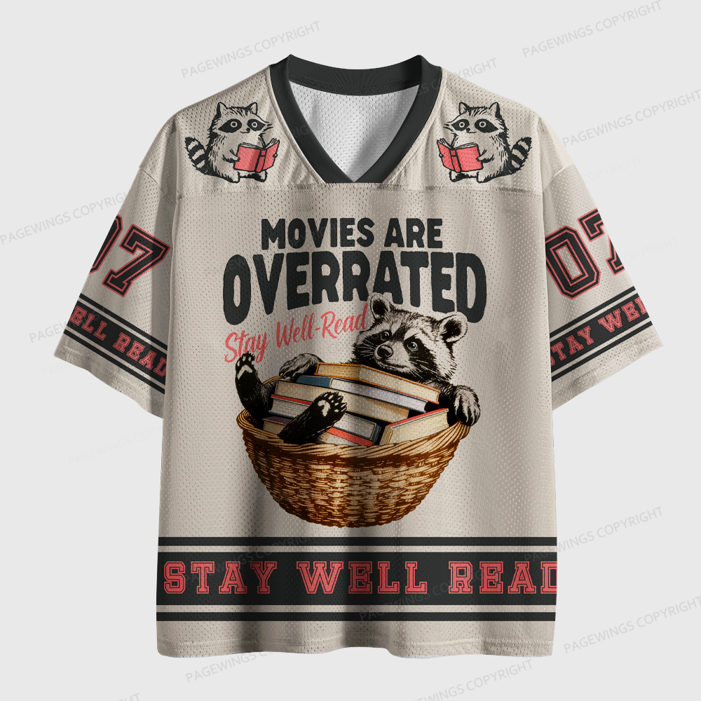 Pagewings Movies Are Overrated Stay Well Read Unisex Mesh Jersey