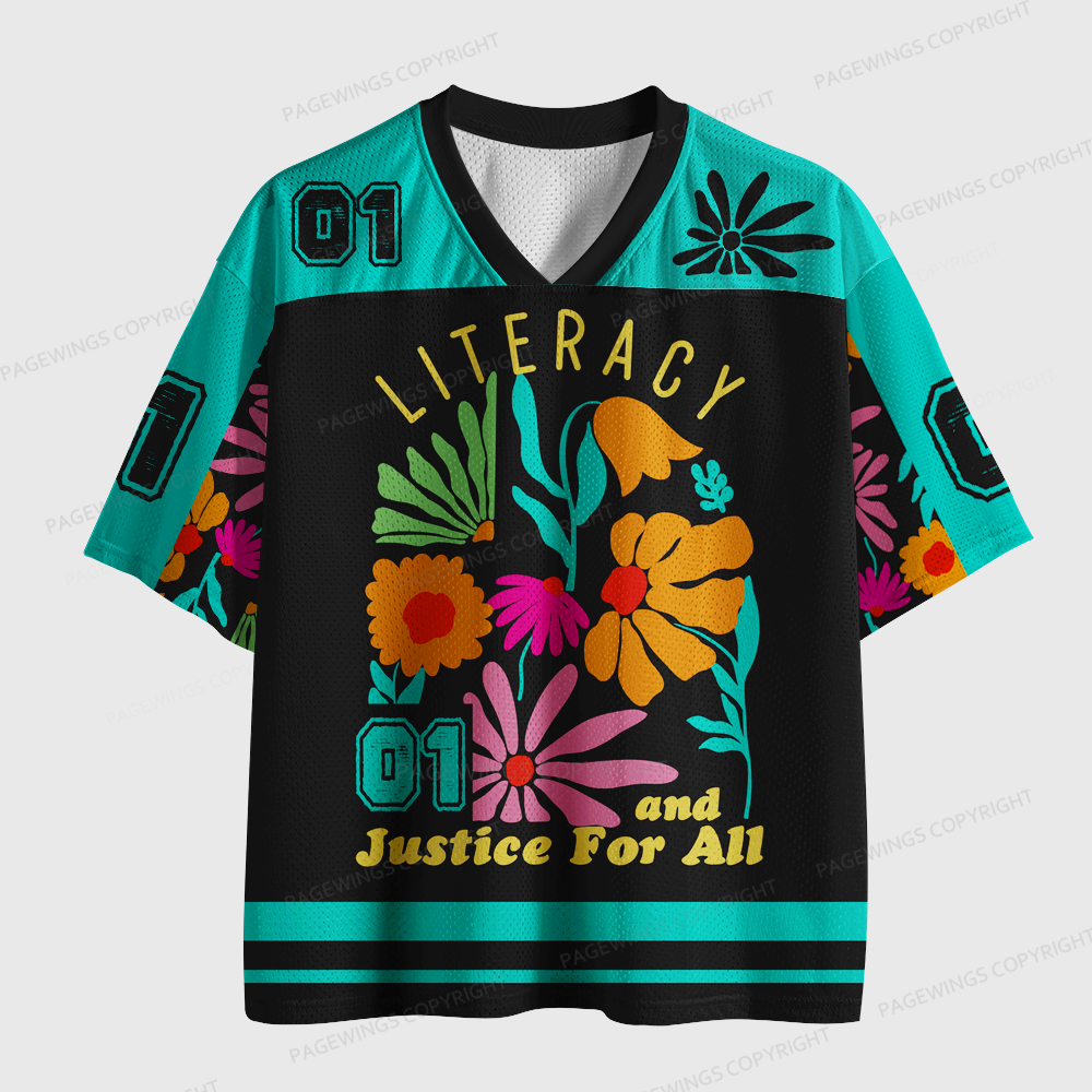 Pagewings Literacy And Justice For All Unisex Mesh Jersey