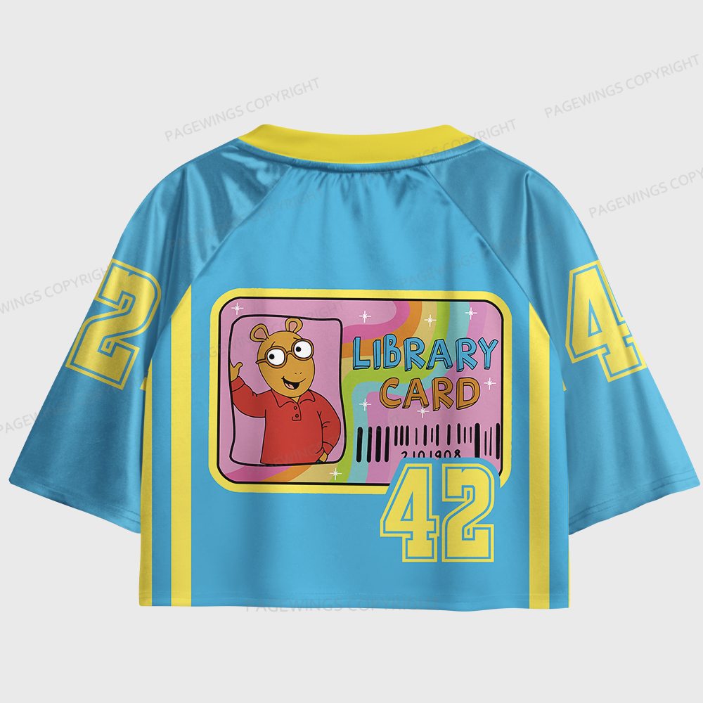 Pagewings Having Fun Isn't Hard When You've Got A Library Card Women's Cropped Jersey