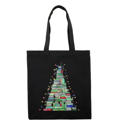 Pagewings Christmas Book Tree Lovers Gift Tote Bag