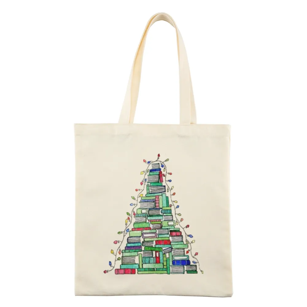 Pagewings Christmas Book Tree Lovers Gift Tote Bag