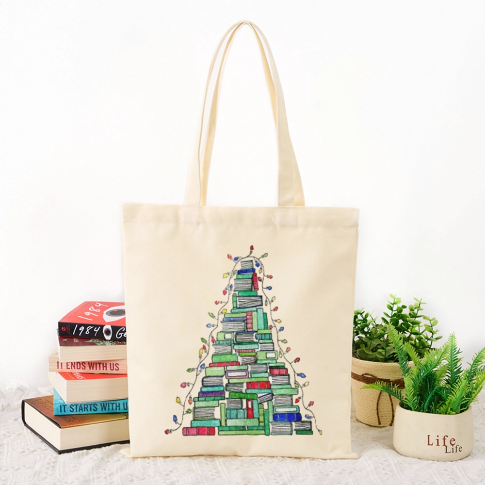 Pagewings Christmas Book Tree Lovers Gift Tote Bag