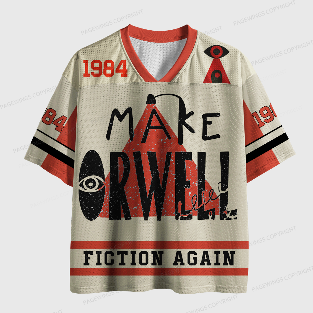Pagewings Make Orwell Fiction Again Unisex Mesh Jersey