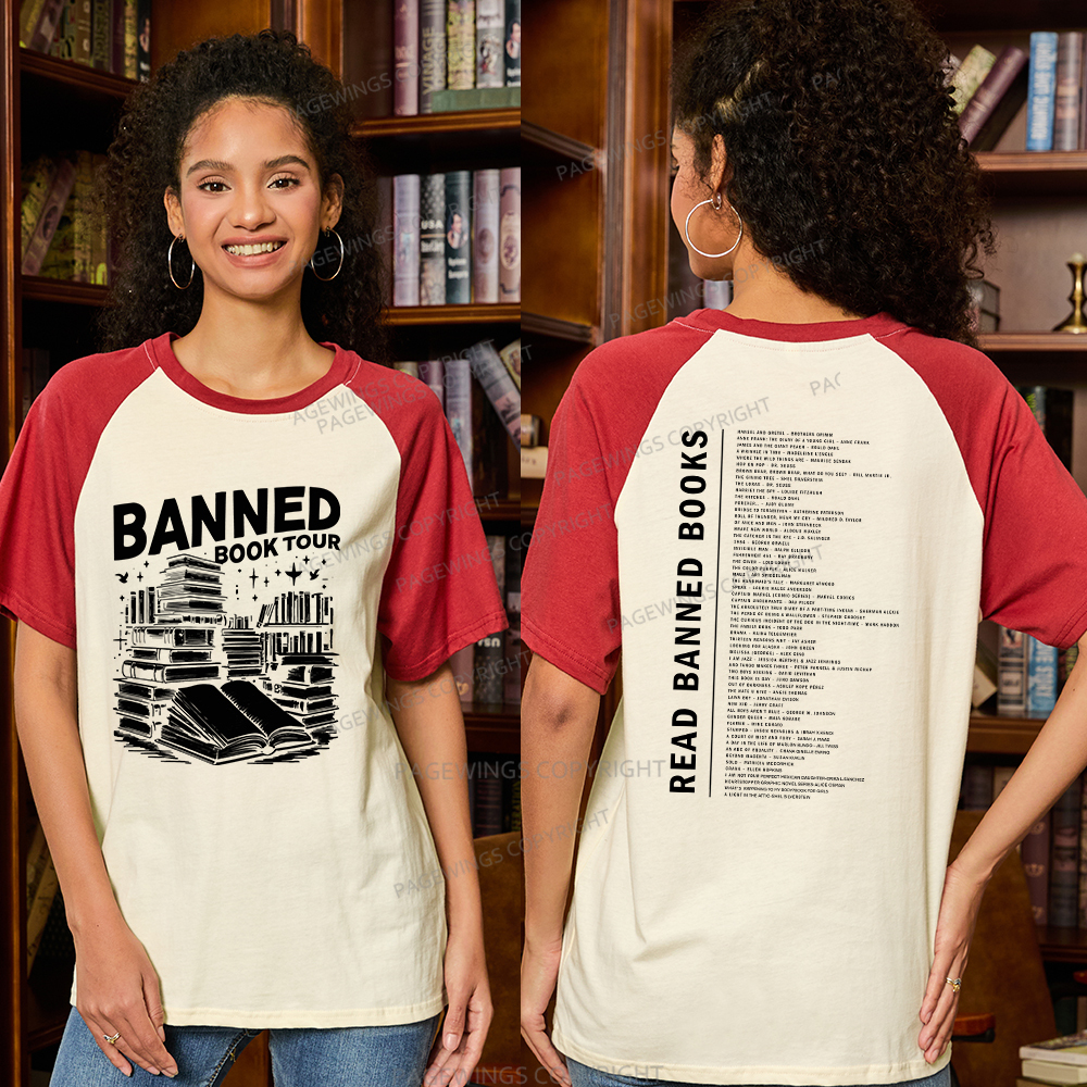 Pagewings Banned Book Raglan T-shirt