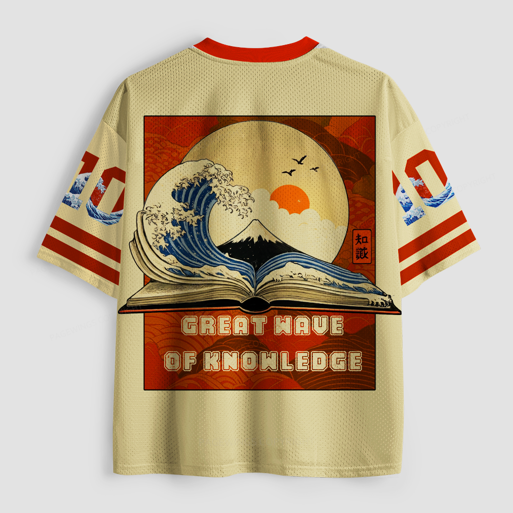 Pagewings Great Wave Of Knowledge Unisex Mesh Jersey
