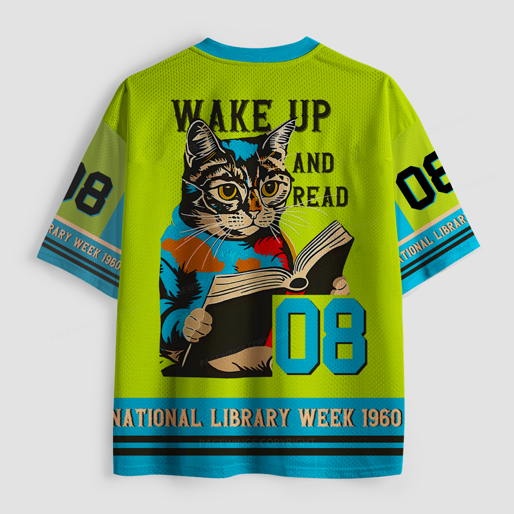 Pagewings Wake Up And Read Unisex Mesh Jersey