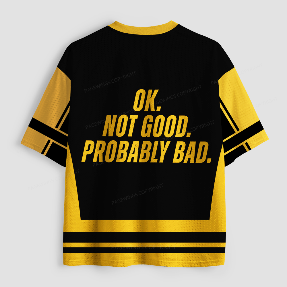 Pagewings Ok Not Good Probably Bad Unisex Mesh Jersey