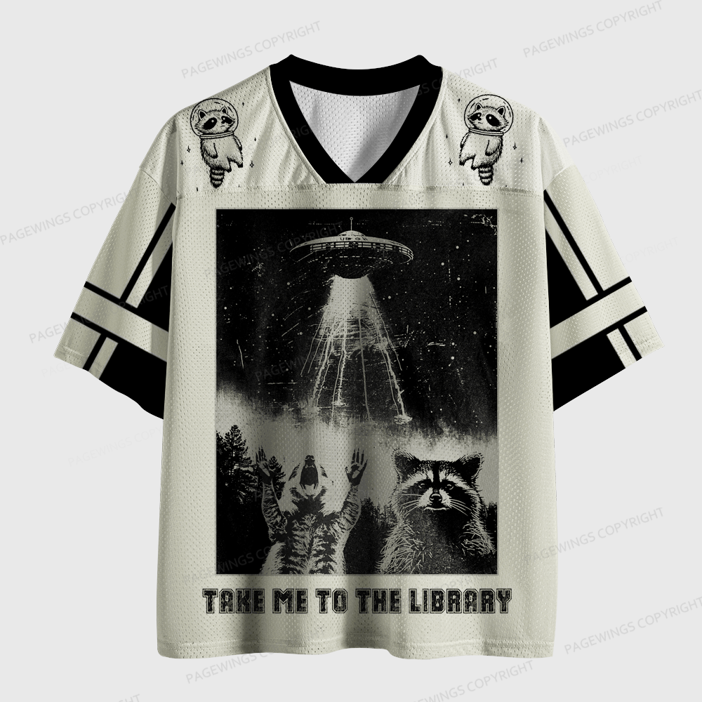 Pagewings Take Me To The Library Unisex Mesh Jersey