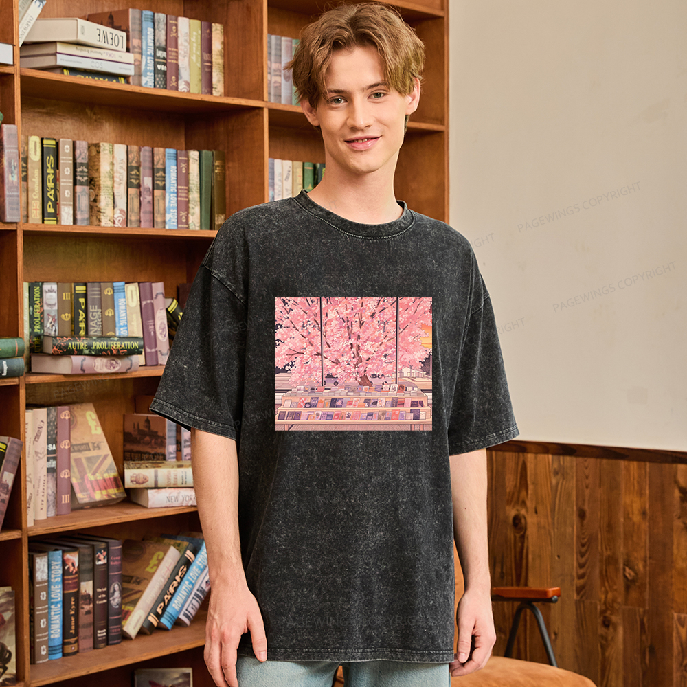 Pagewings Cozy Reading Unisex Washed T-shirt