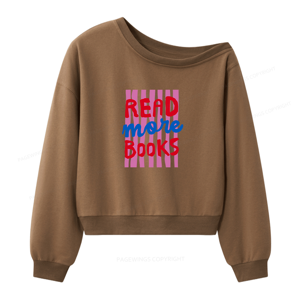 Pagewings Read More Books Women Off Shoulder Sweatshirt