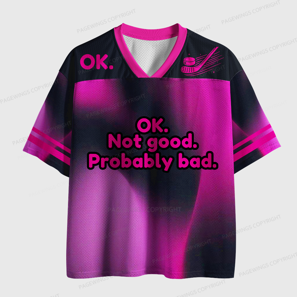 Pagewings  OK Not Good Probably Bad Unisex Mesh Jersey