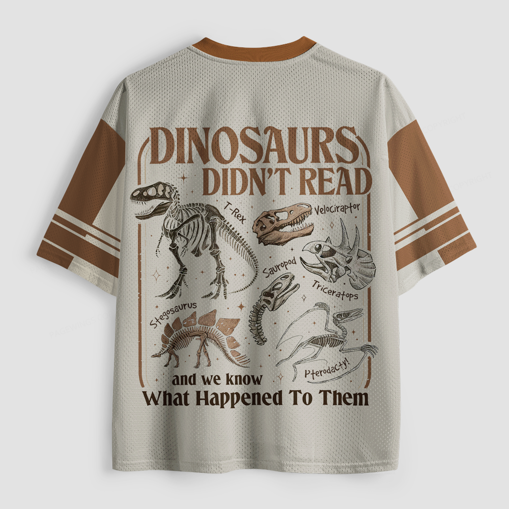 Pagewings Dinosaurs Didn’t Read Unisex Mesh Jersey