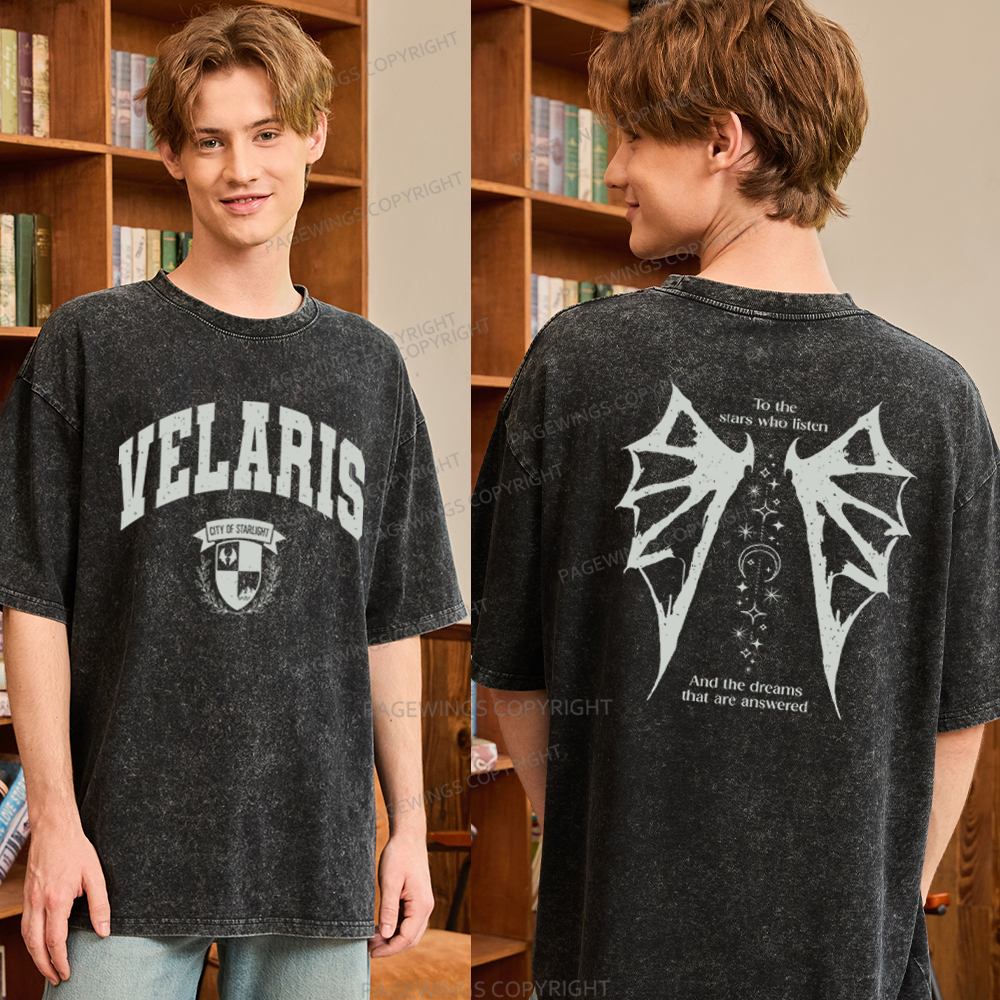 Pagewings Fantasy Books Lover Unisex Washed T-shirt