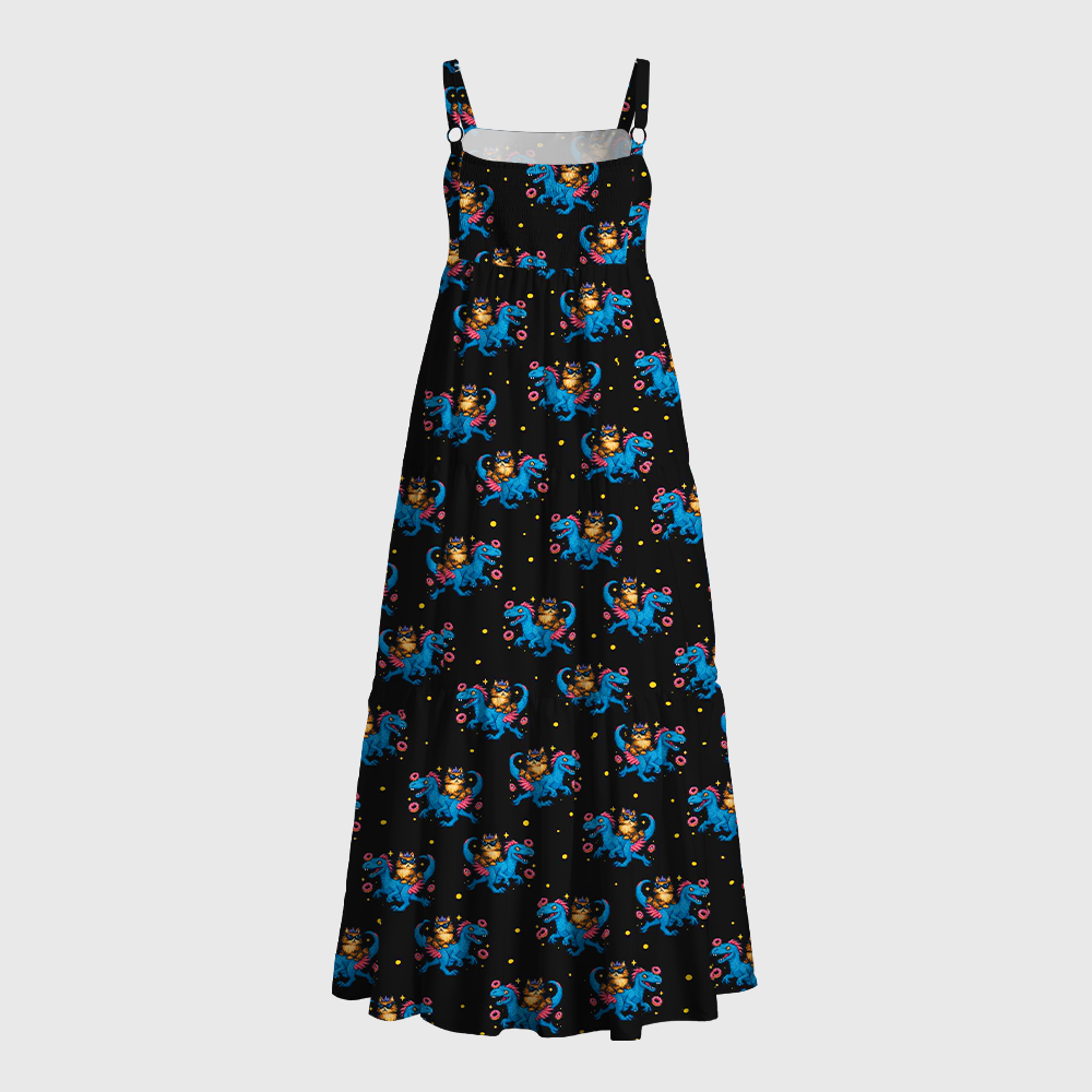 Pagewings Square Neck Sci-Fi Maxi Dress