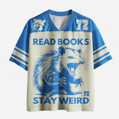 Pagewings Read Books Stay Weird Unisex Mesh Jersey