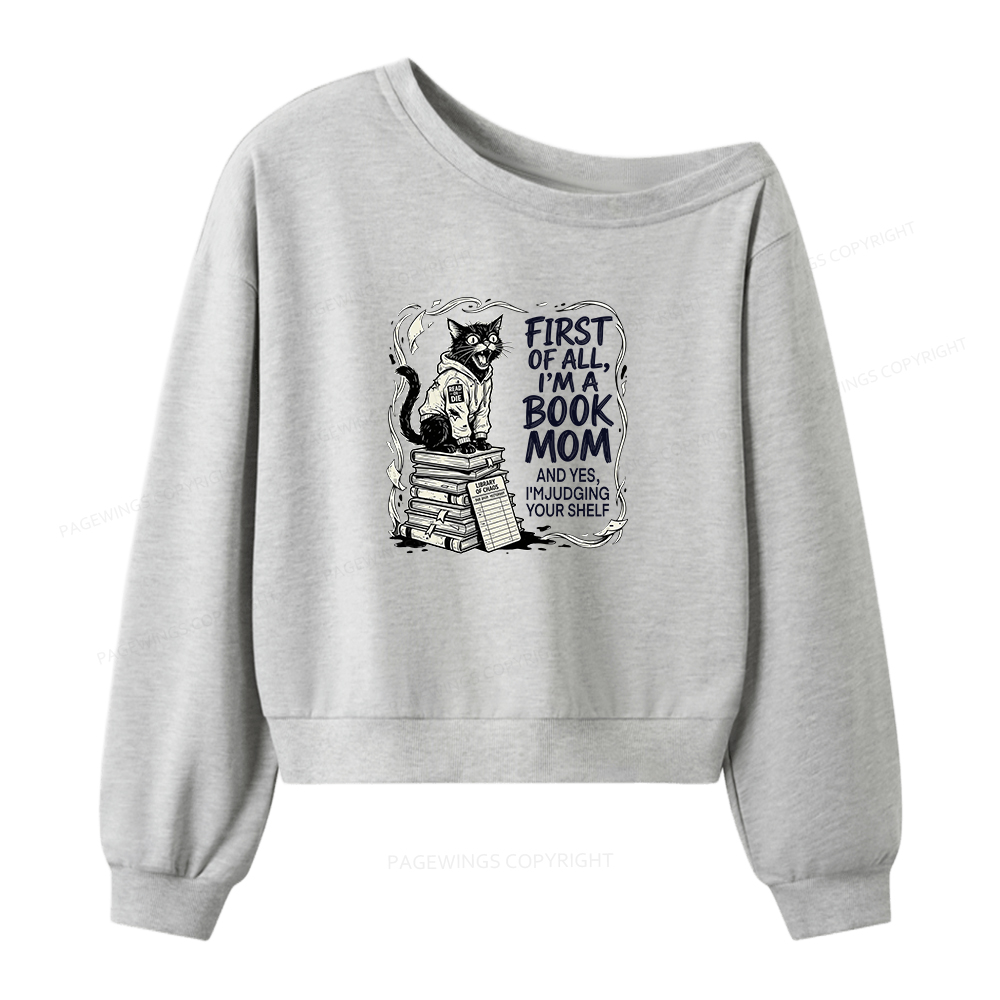 Pagewings I'm A Book Mom Women Off Shoulder Sweatshirt