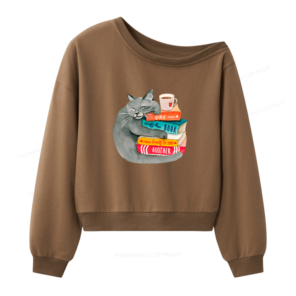 Pagewings Book Lover Women Off Shoulder Sweatshirt