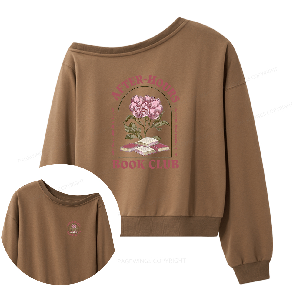 Pagewings After-Hours Book Club Women Off Shoulder Sweatshirt