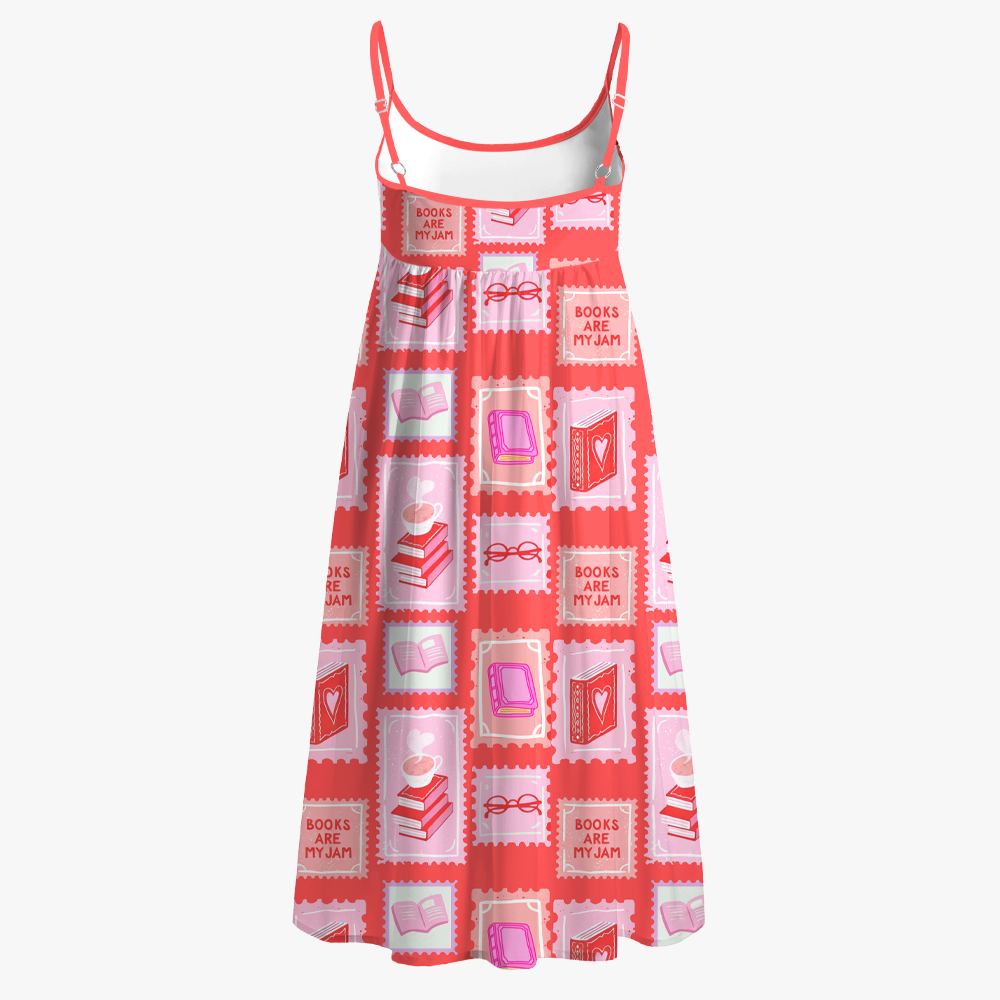 Pagewings Books Are My Jam Printed Spaghetti Strap Midi Sundress