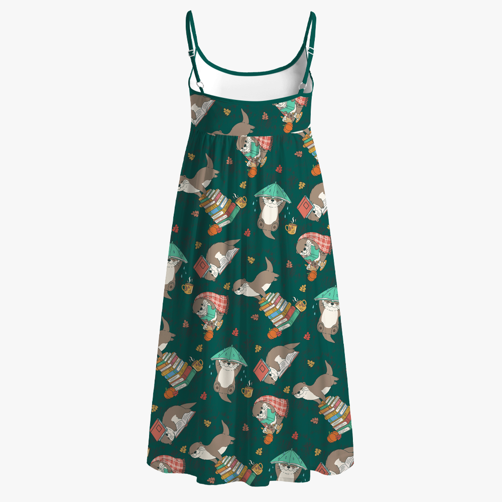 Pagewings Book Lover Printed Spaghetti Strap Midi Sundress