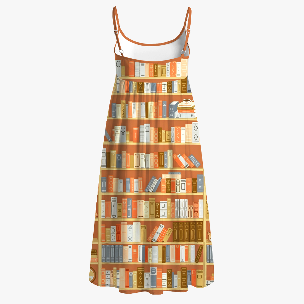 Pagewings Bookish Printed Spaghetti Strap Midi Sundress