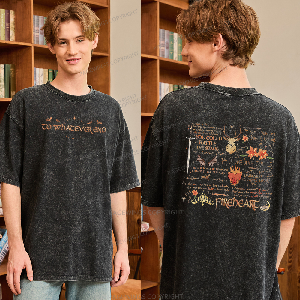 Pagewings Fantasy Novel Lover Bookish Unisex Washed T-shirt