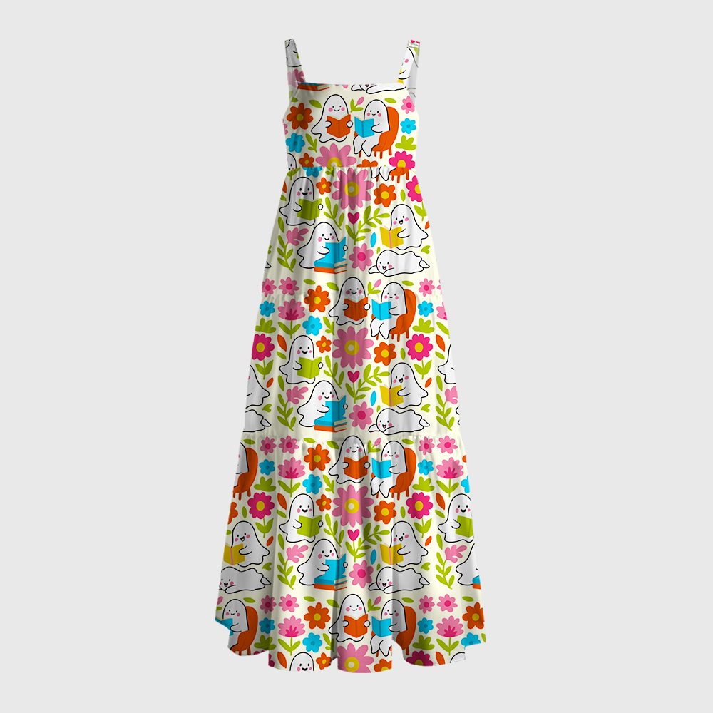 Pagewings Ghosts Love Reading Maxi Dress
