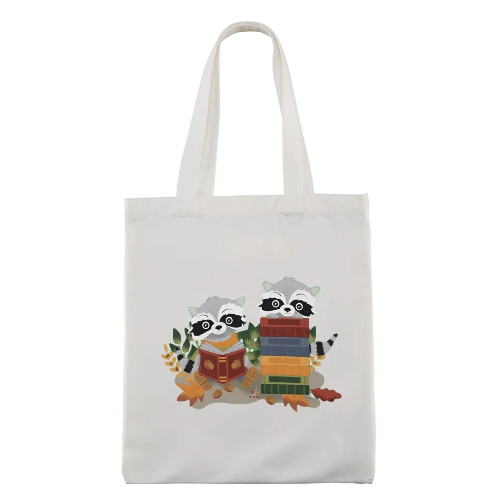 Pagewings Two Raccoons with Books Lovers Gift Tote Bag