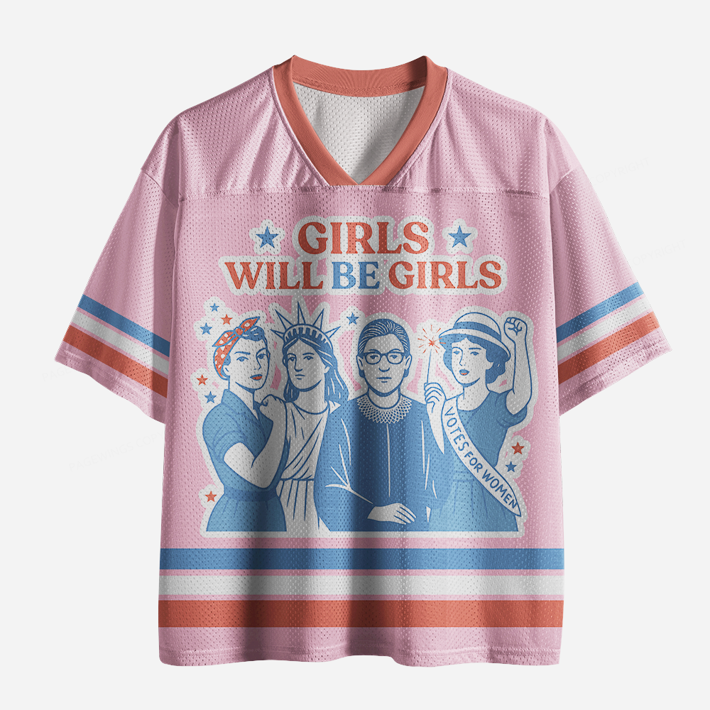 Pagewings Girls Will Be Girls Unisex Mesh Jersey