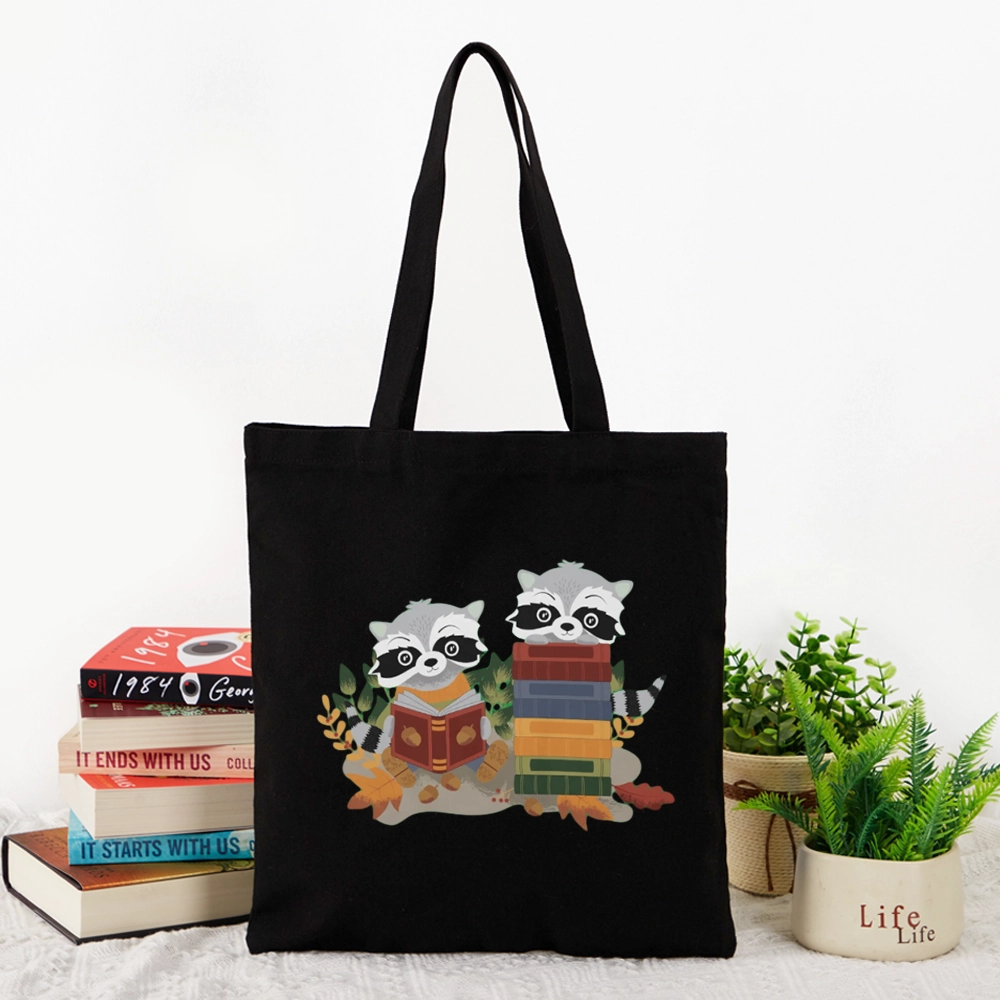 Pagewings Two Raccoons with Books Lovers Gift Tote Bag