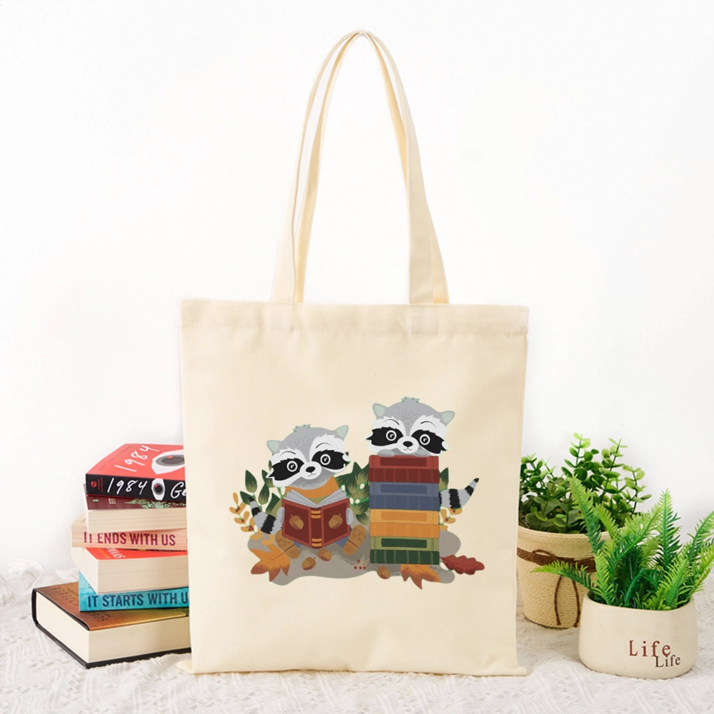 Pagewings Two Raccoons with Books Lovers Gift Tote Bag