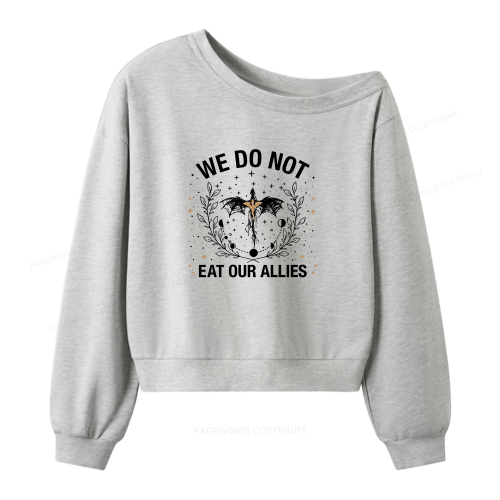 Pagewings We Do Not Eat Our Allies Women Off Shoulder Sweatshirt