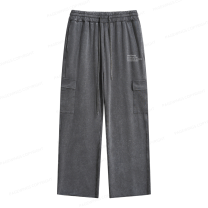 Pagewings Read Books Drink Coffee Dismantle Systems of Oppression Unisex Washed Cargo Sweatpants