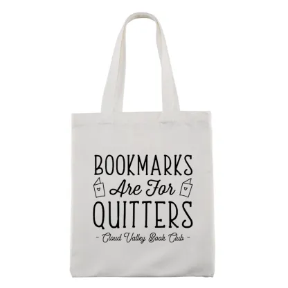 Pagewings Book Club Personalized Bookmarks Are For Quitters Lovers Gift Tote Bag