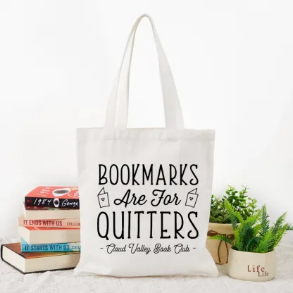 Pagewings Book Club Personalized Bookmarks Are For Quitters Lovers Gift Tote Bag